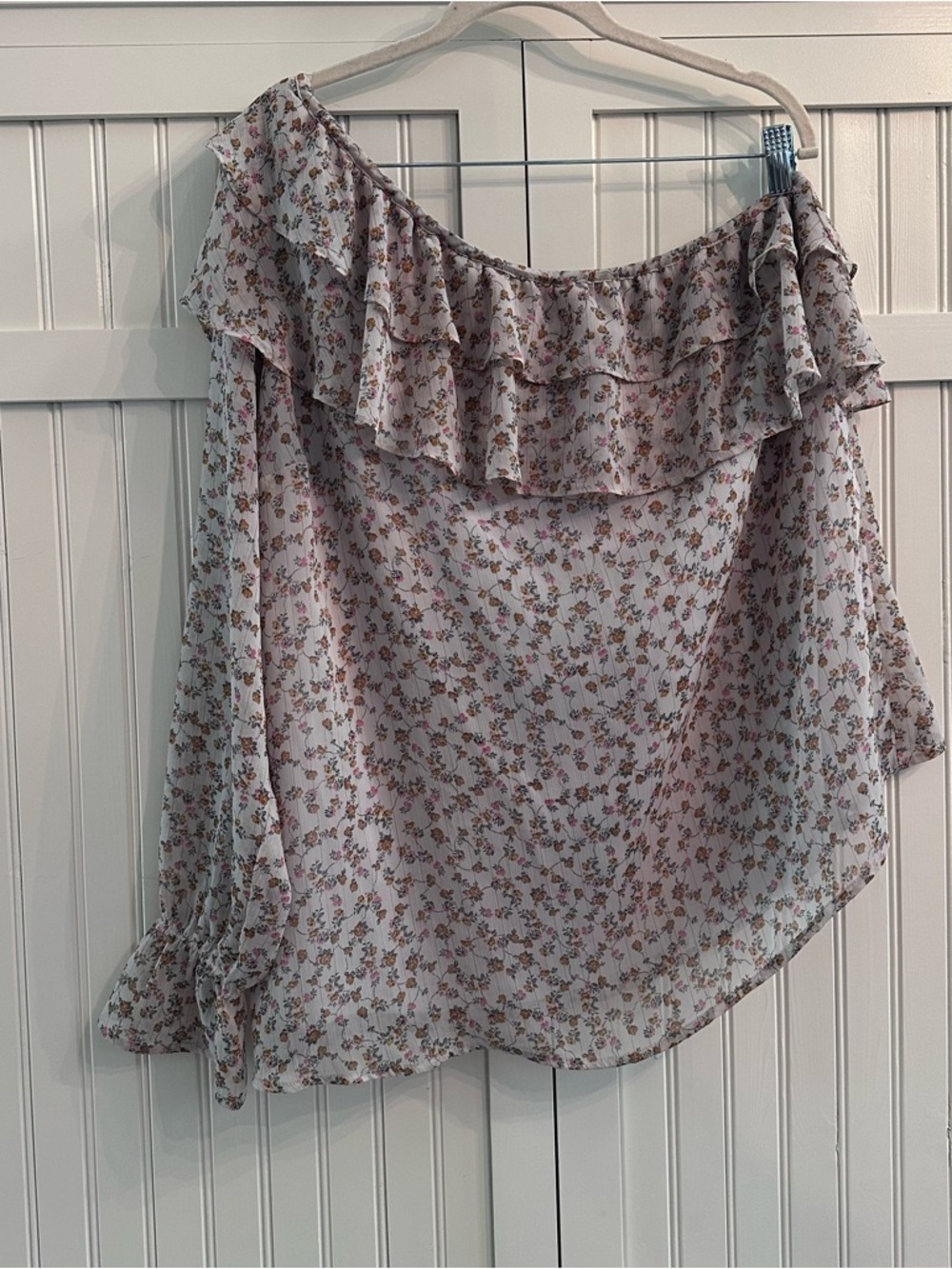 torrid Pink Floral One Shoulder Lightweight Blouse 1X